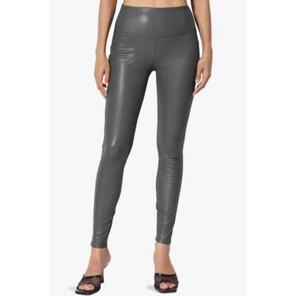 Women's Plus Size Sexy Stretchy High‎ Waisted PLEATHER JEGGINGS Leggings 12